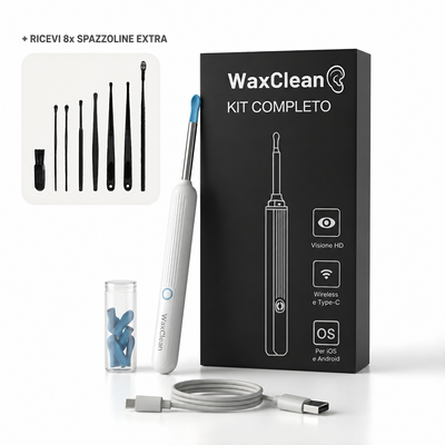WaxClean® - Pulizia Intelligente delle Orecchie con Tecnologia Avanzata