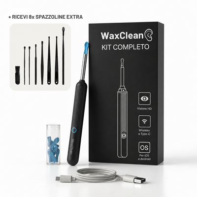 WaxClean® - Pulizia Intelligente delle Orecchie con Tecnologia Avanzata